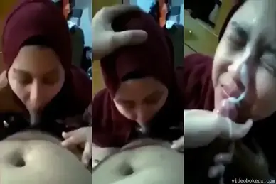 Hijaber Cantik Kena Crotan Sperma Tebal di Muka